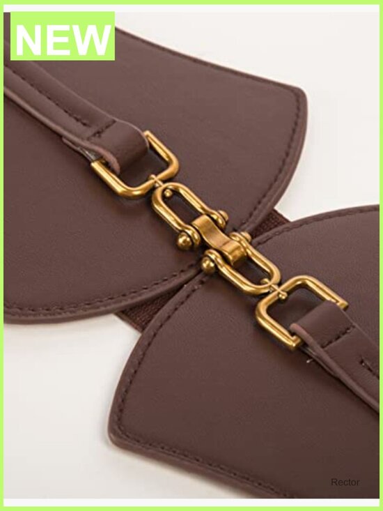 Elastic Cinch Belt Stretch Waistband Faux Leather Patented Design main image 5